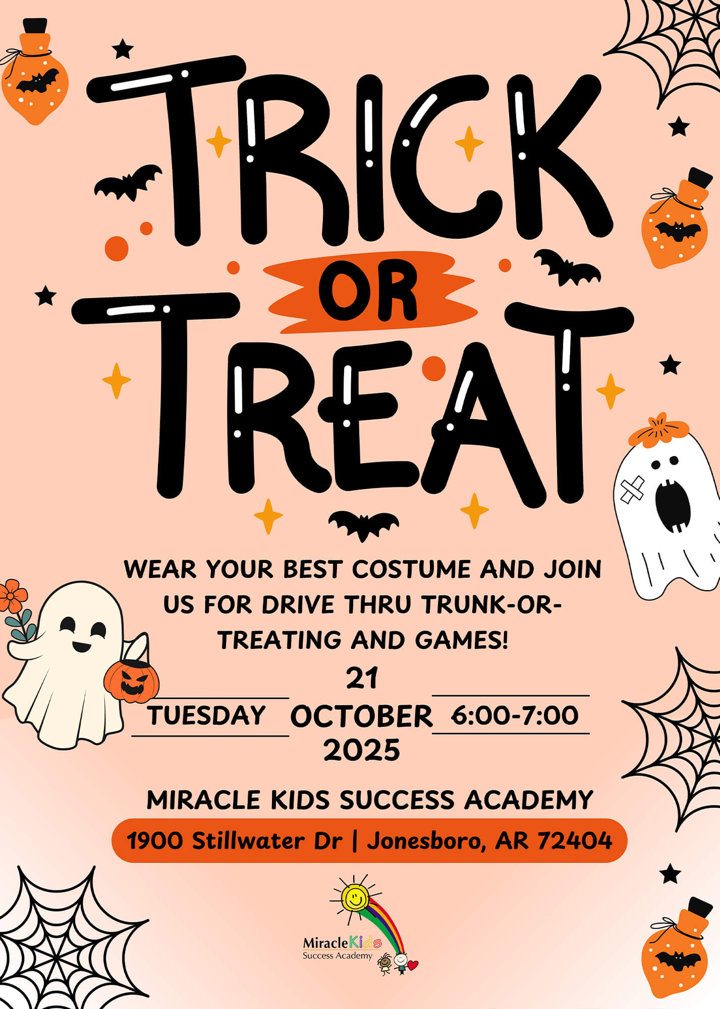 Trick or Treat Miracle Kids Jonesboro South Tuesday October 21st 6pm-7pm